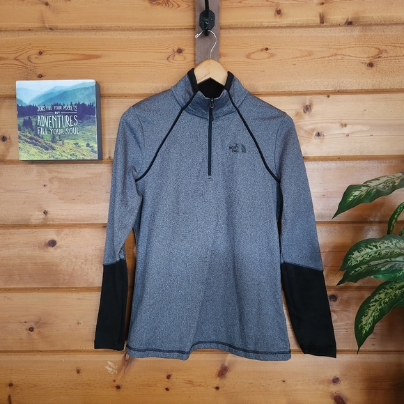 The North Face Tops - The North Face 💜 Canyonlands 1/4 Zip Fleece Pullover Jacket Gray Black Top Sz M